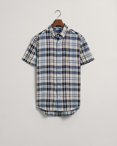 GANT Reg Linen Madras SS Shirt